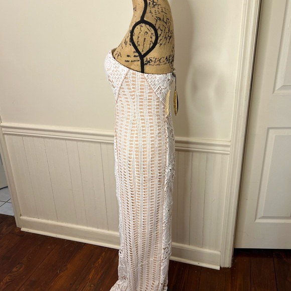 Elegant White Lace Strapless‎ Dress Bariano NWT size 6 - Picture 6 of 11